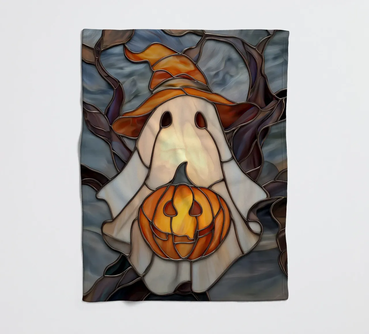 Fantasma di Halloween con lanterna di zucca coperta in pile da Fleur de Lys
