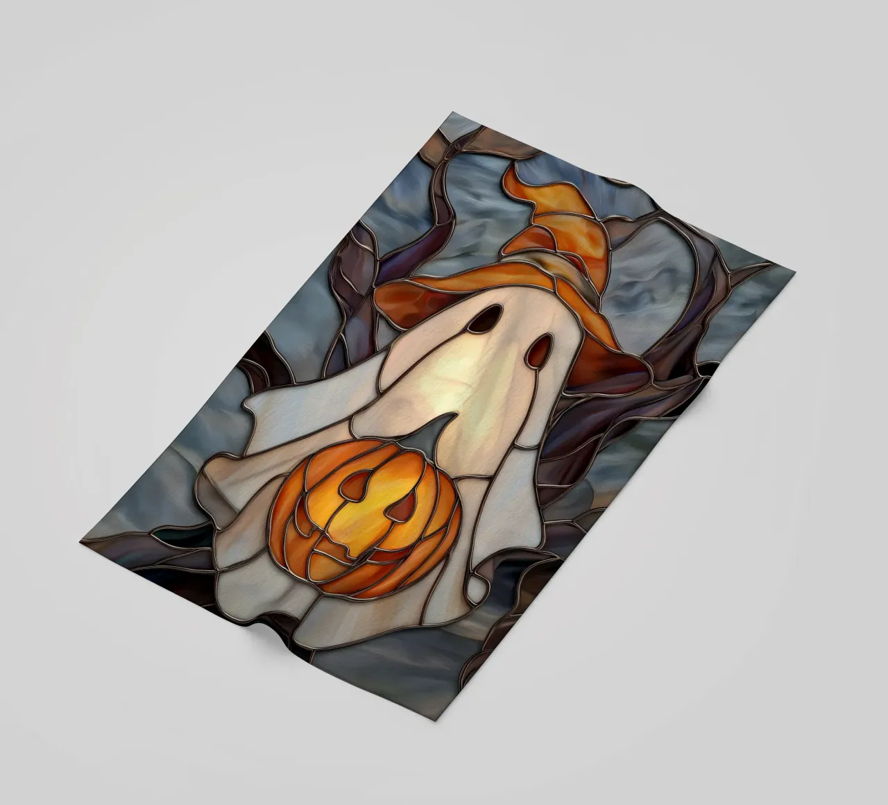 Fantasma di Halloween con lanterna di zucca telo mare da Fleur de Lys