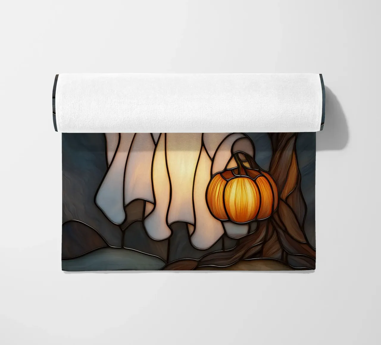 Fantasma di Halloween con lanterna di zucca telo mare da Fleur de Lys