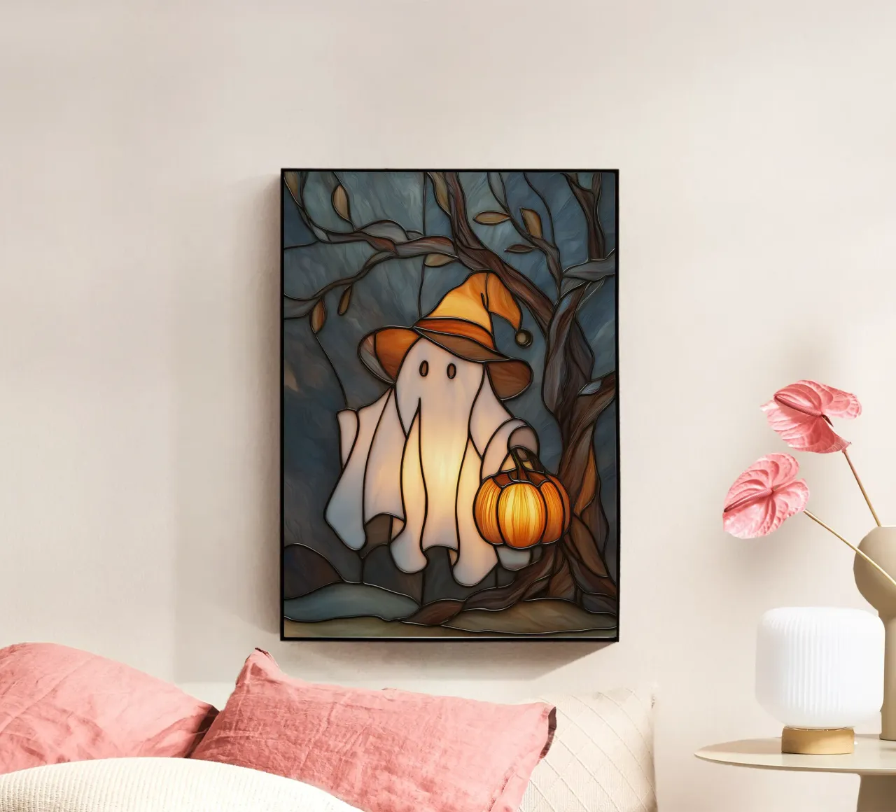 Fantasma di Halloween con lanterna di zucca plexiglass da Fleur de Lys