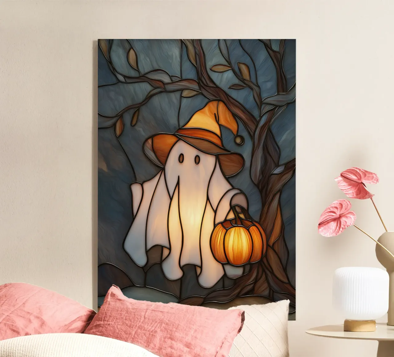 Fantasma di Halloween con lanterna di zucca plexiglass da Fleur de Lys
