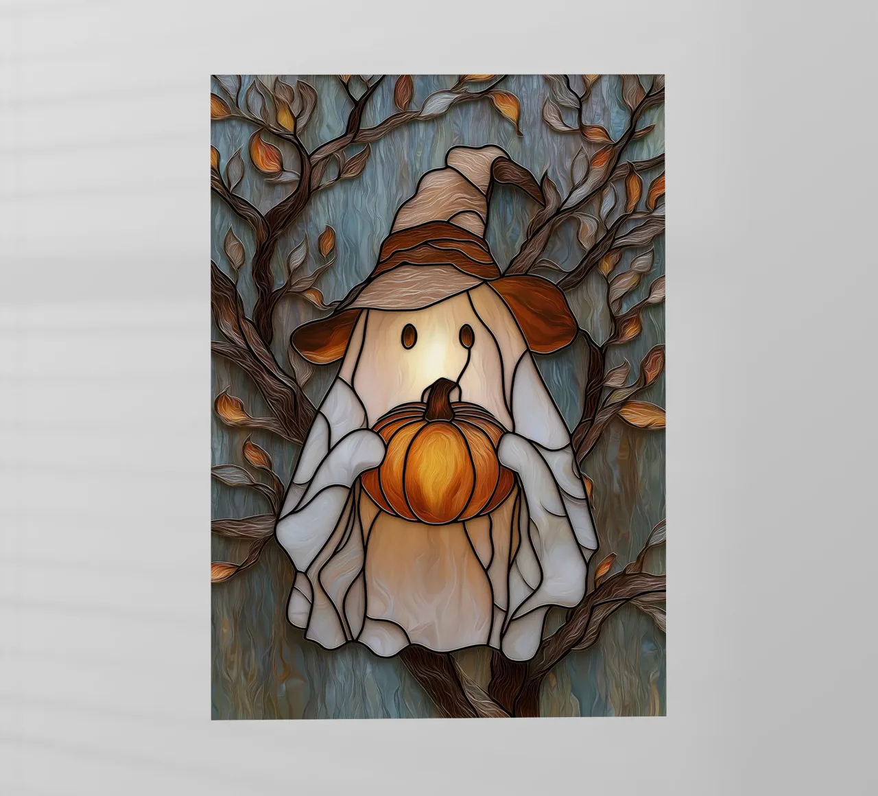 Fantasma di Halloween con lanterna di zucca pellicola backlit da Fleur de Lys
