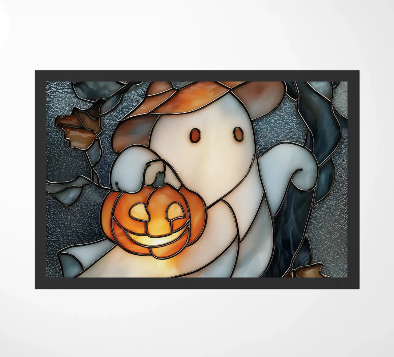 Fantasma di Halloween con lanterna di zucca zerbino da Fleur de Lys