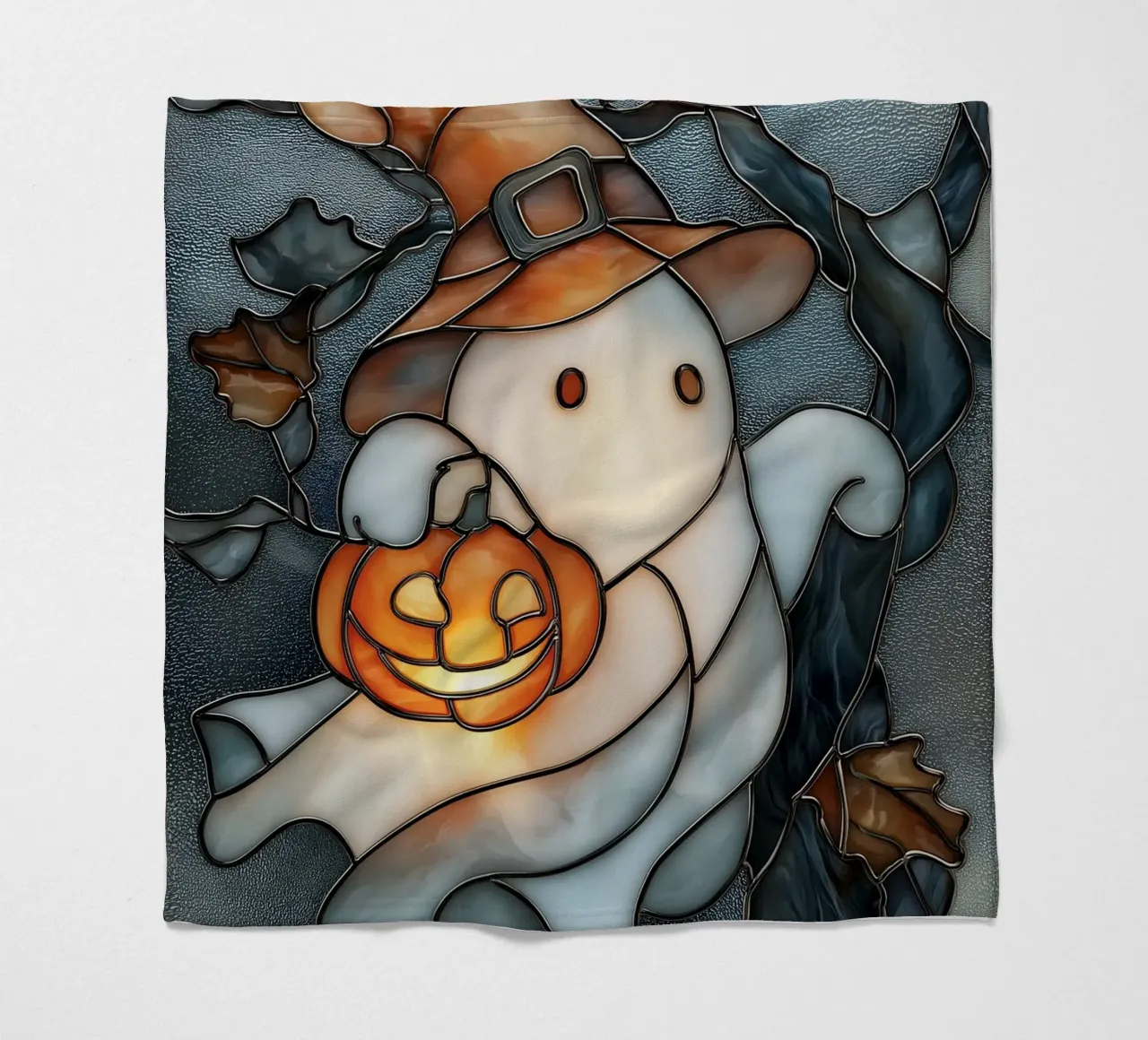 Fantasma di Halloween con lanterna di zucca coperta in pile da Fleur de Lys