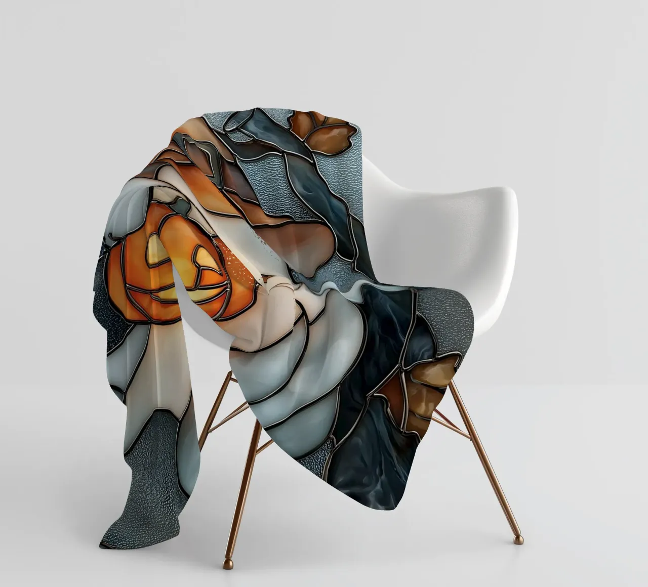 Fantasma di Halloween con lanterna di zucca coperta in pile da Fleur de Lys
