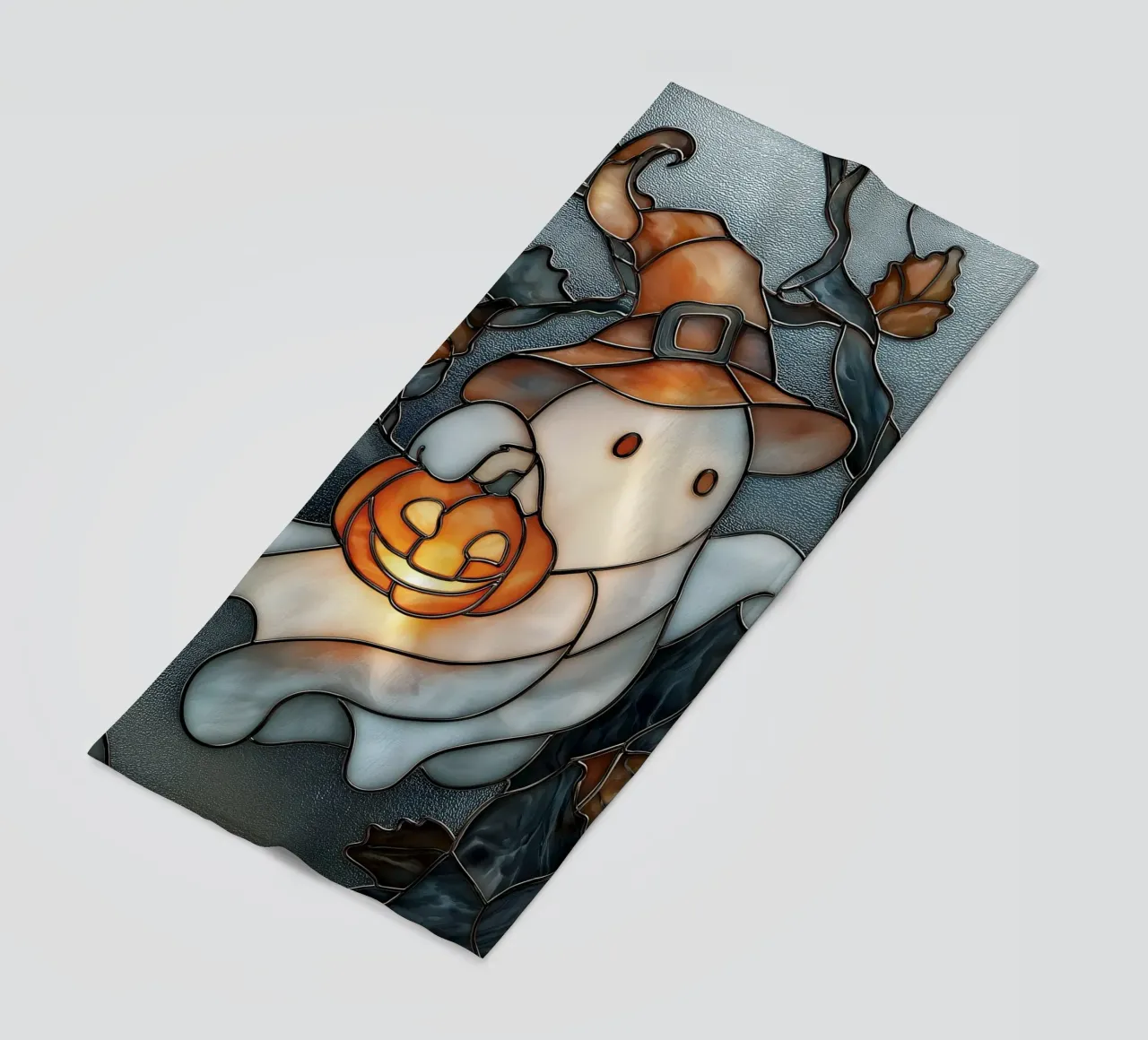 Fantasma di Halloween con lanterna di zucca telo mare da Fleur de Lys
