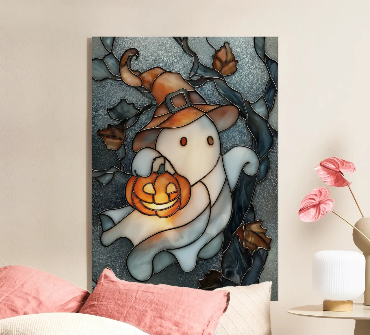 Fantasma di Halloween con lanterna di zucca plexiglass da Fleur de Lys