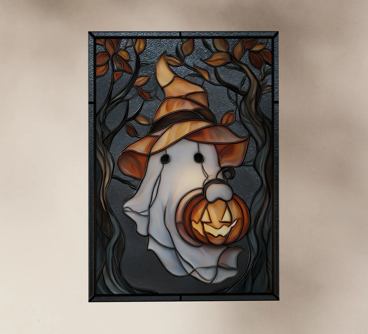 Fantasma di Halloween con lanterna di zucca pellicola backlit da Fleur de Lys