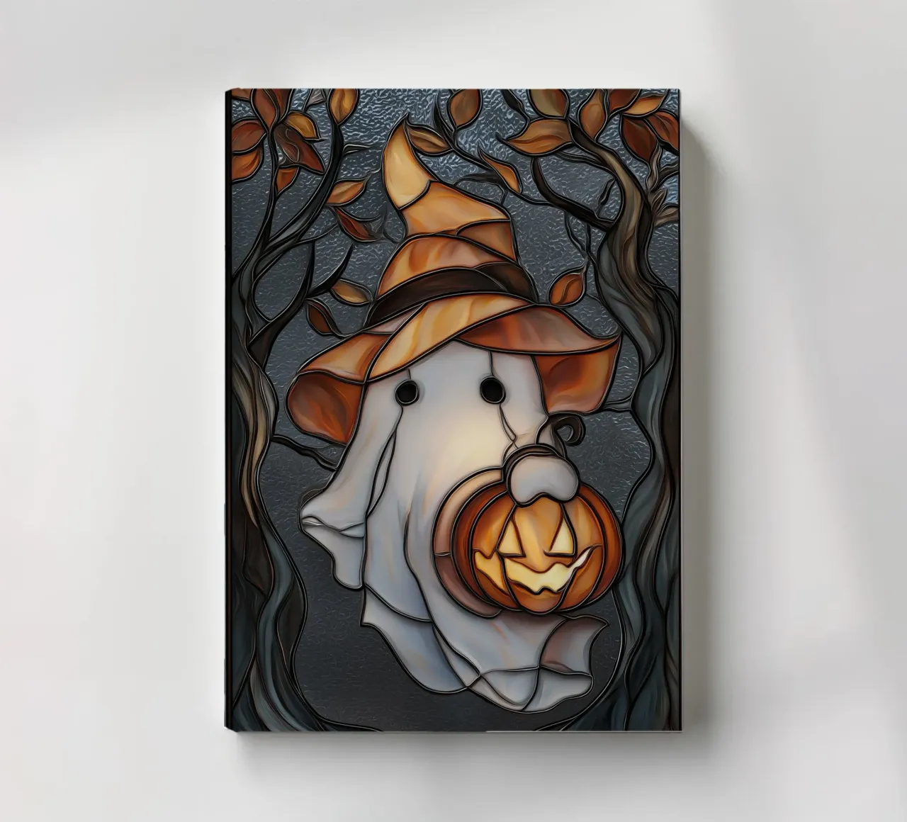 Halloween Ghost with Pumpkin Lantern notebook by Fleur de Lys