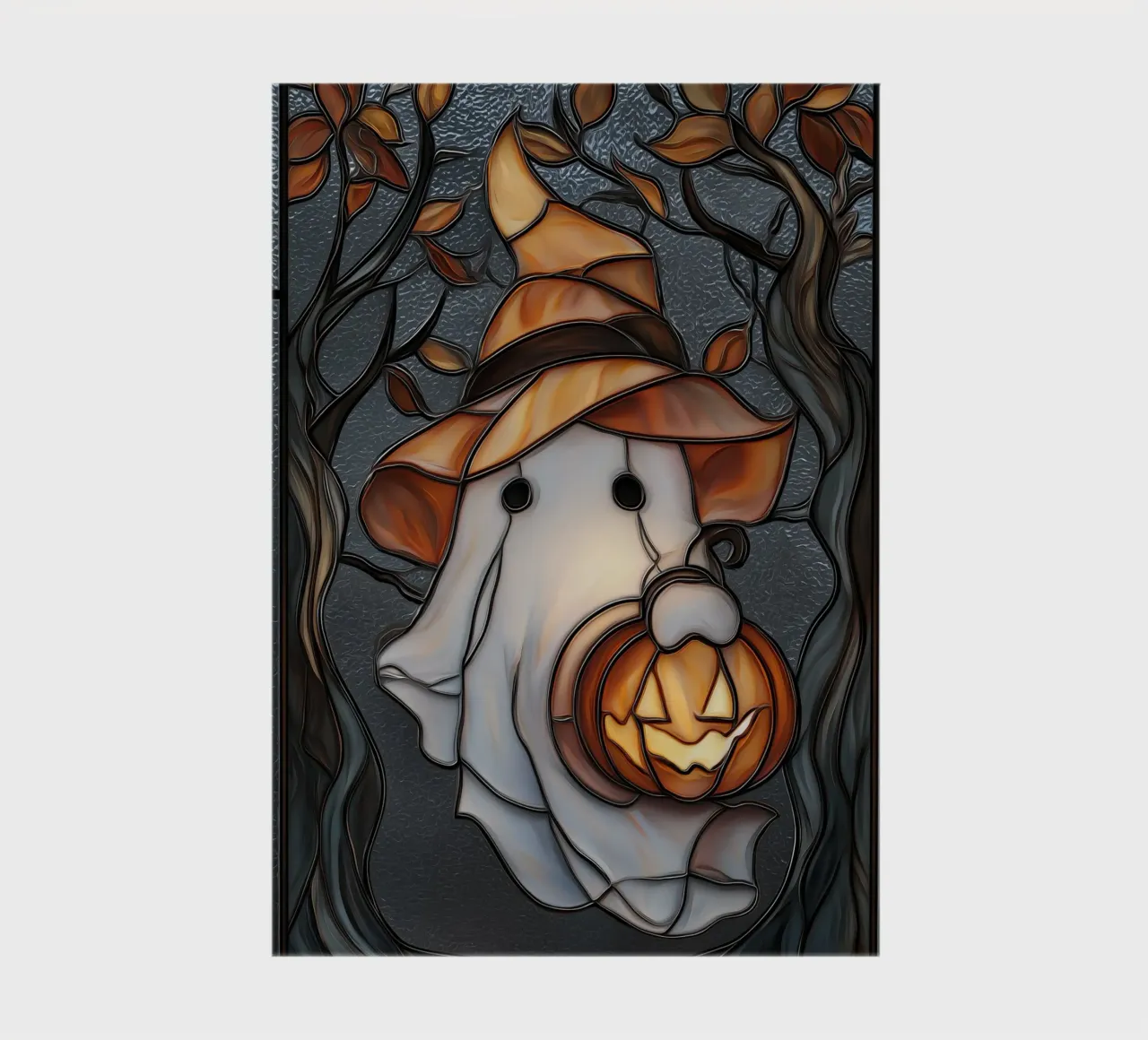 Halloween Ghost with Pumpkin Lantern notebook by Fleur de Lys