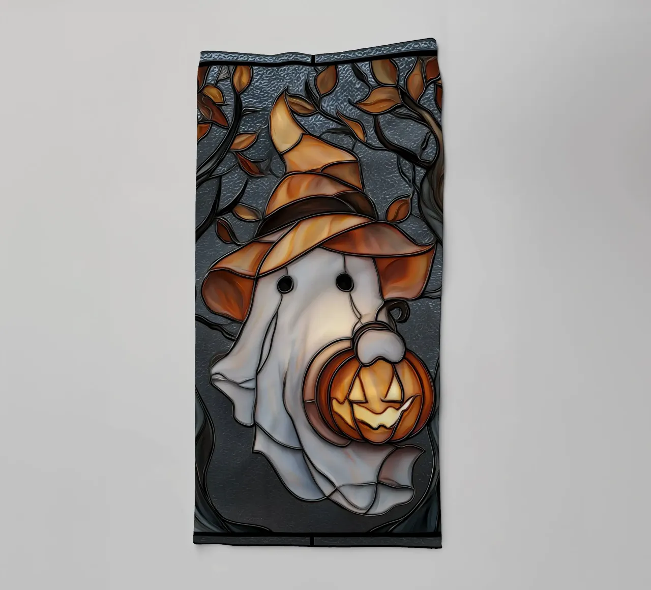 Fantasma di Halloween con lanterna di zucca asciugamano da bagno da Fleur de Lys