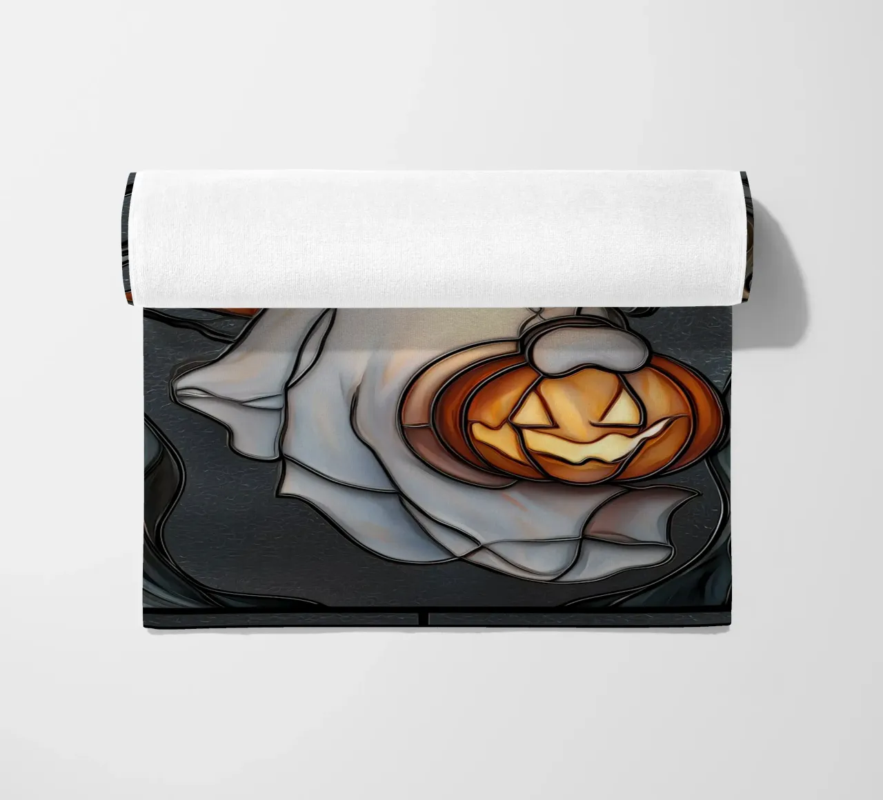Fantasma di Halloween con lanterna di zucca telo mare da Fleur de Lys