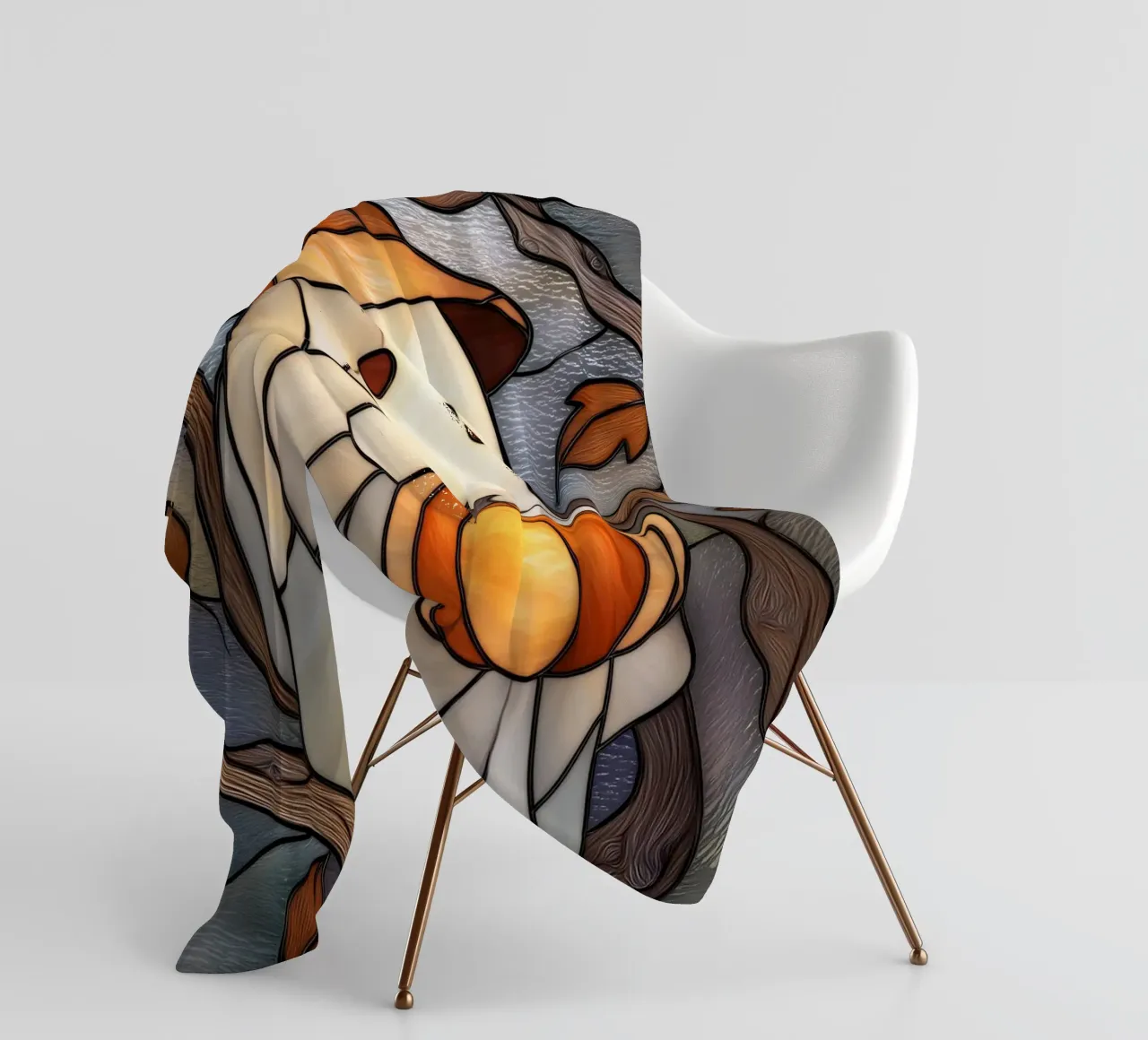 Fantasma di Halloween con lanterna di zucca coperta in pile da Fleur de Lys