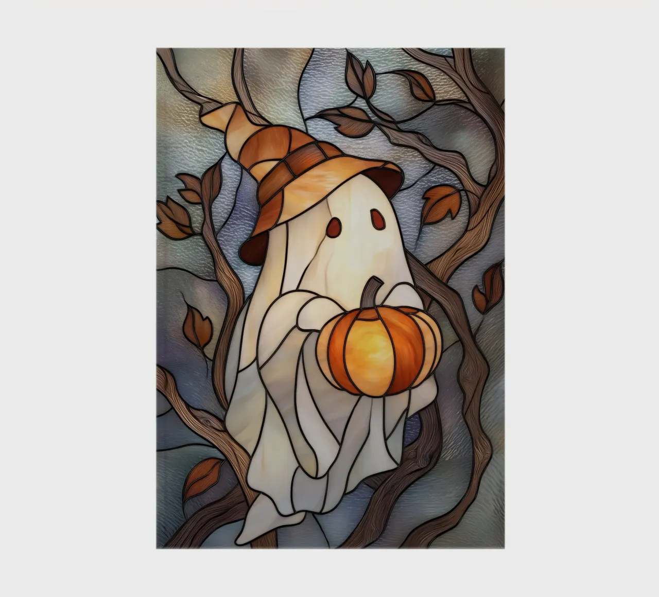 Halloween Ghost with Pumpkin Lantern notebook by Fleur de Lys