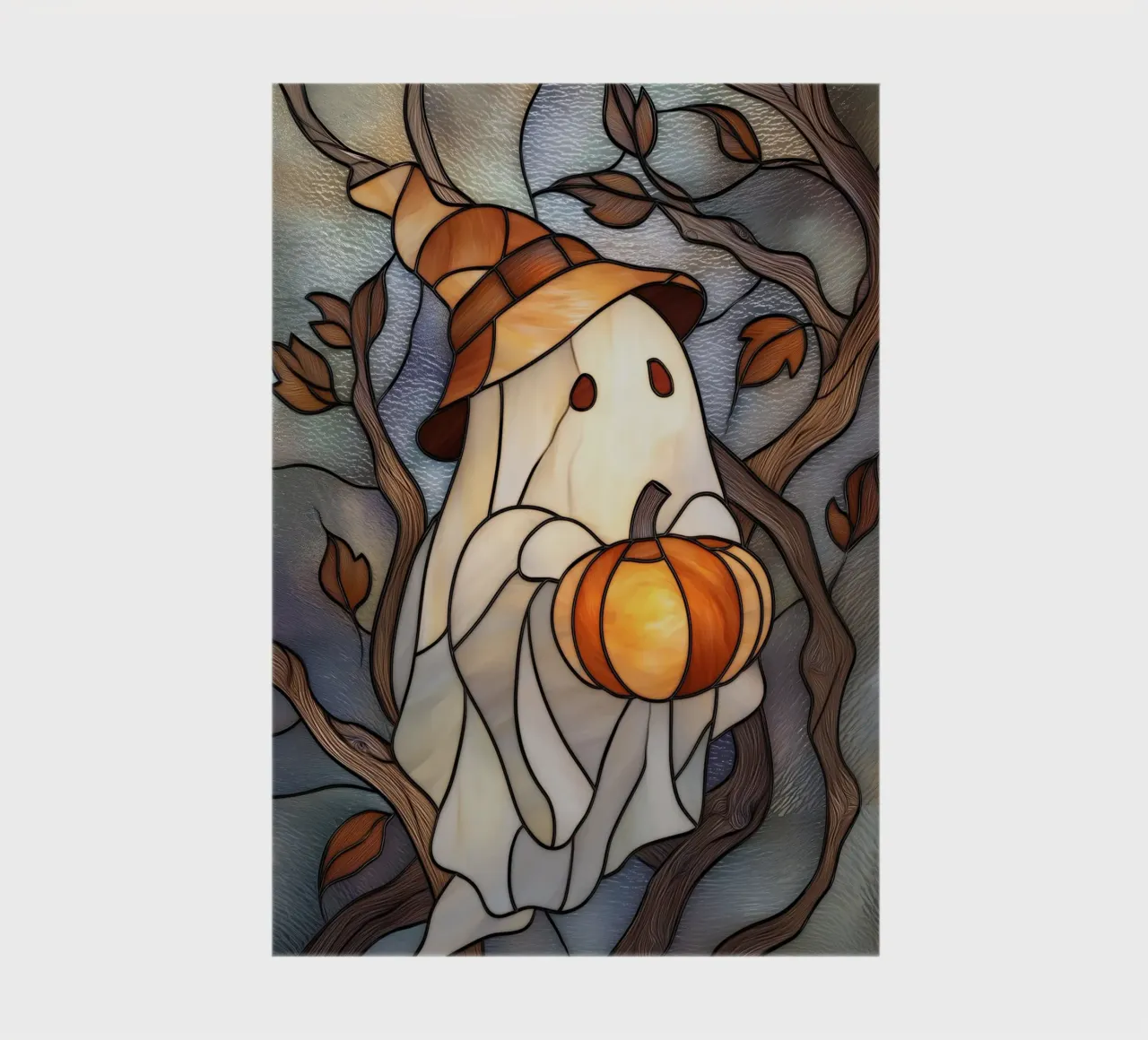 Halloween Ghost with Pumpkin Lantern notebook by Fleur de Lys