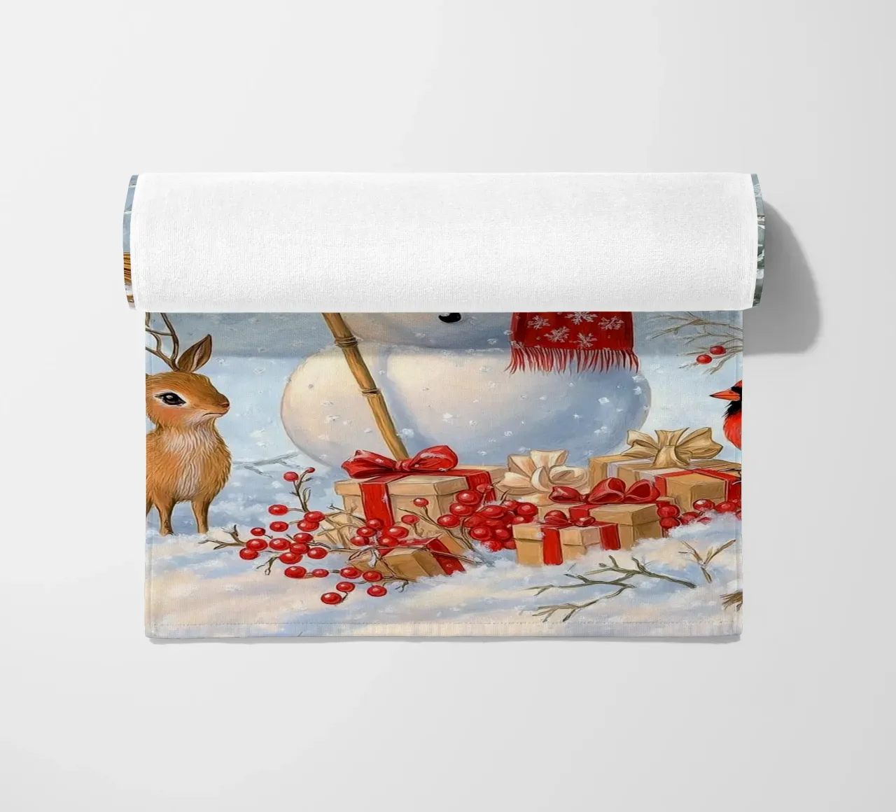 Pupazzo di neve di Natale telo mare da Fleur de Lys