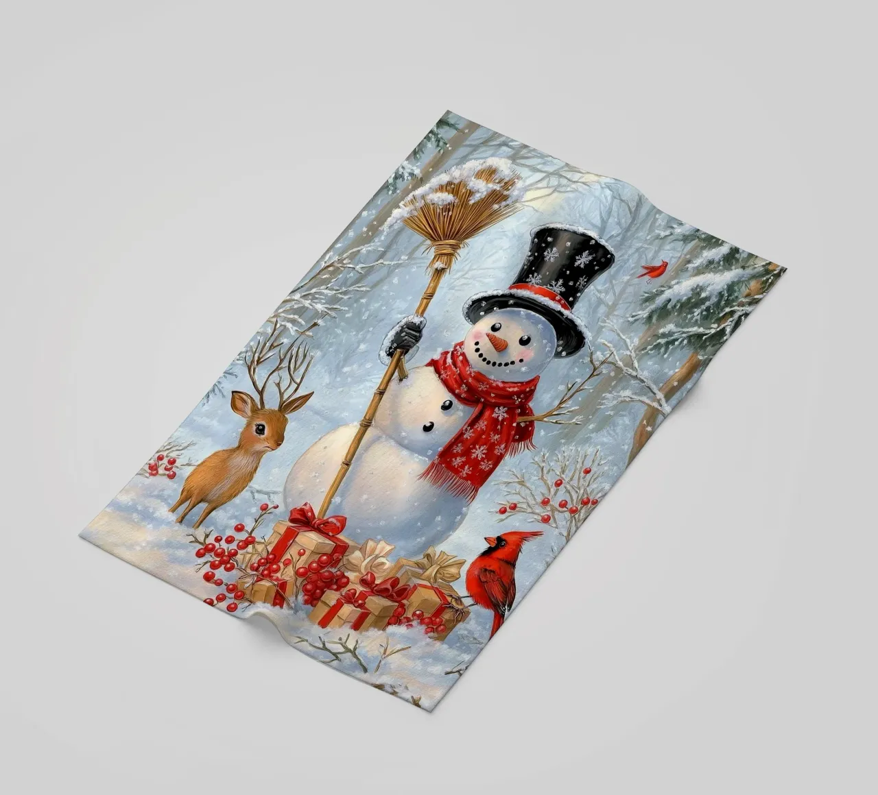 Pupazzo di neve di Natale telo mare da Fleur de Lys