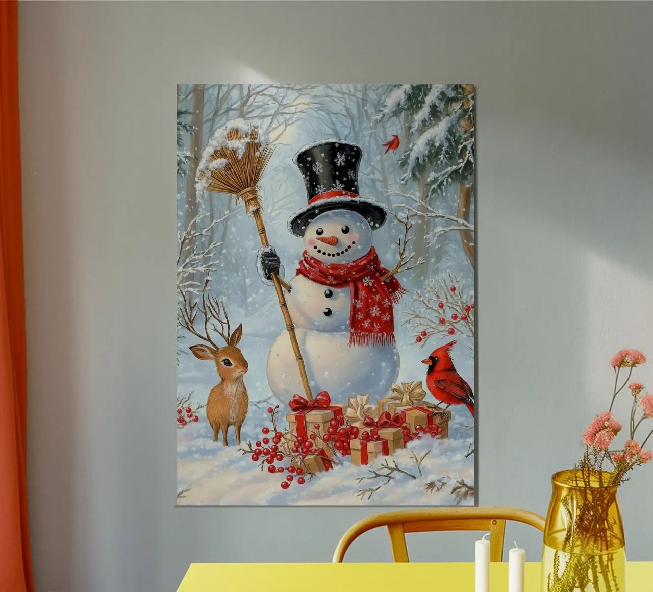 Bonhomme de neige de Noël poster de Fleur de Lys
