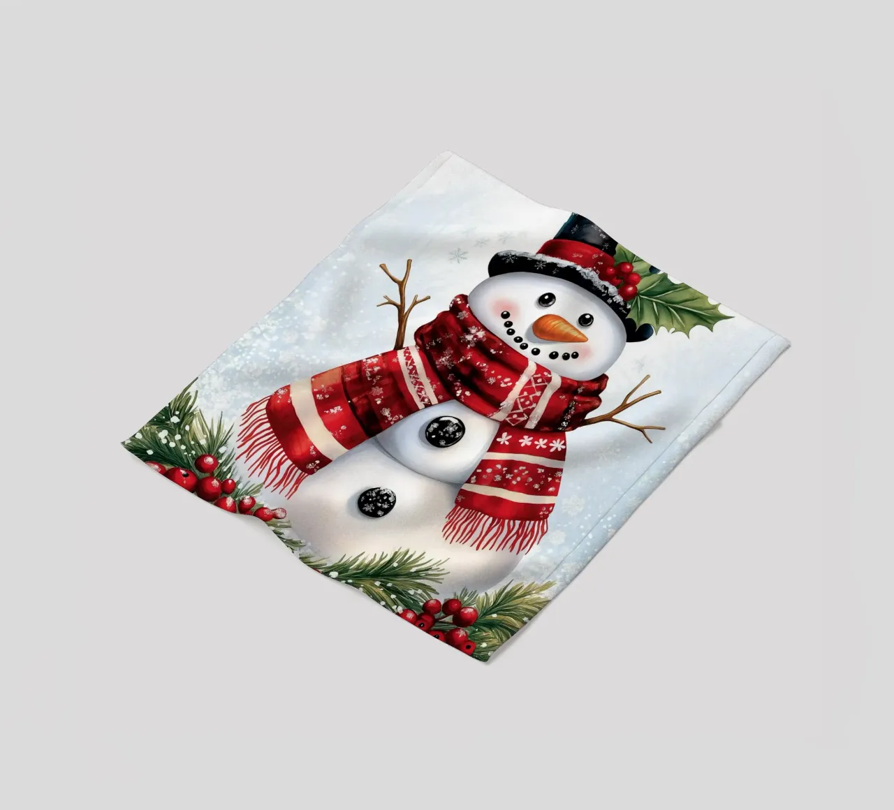 Christmas Snowman fleece blanket by Fleur de Lys