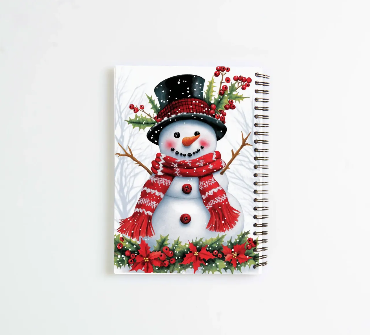 Christmas Snowman spiral notebook by Fleur de Lys