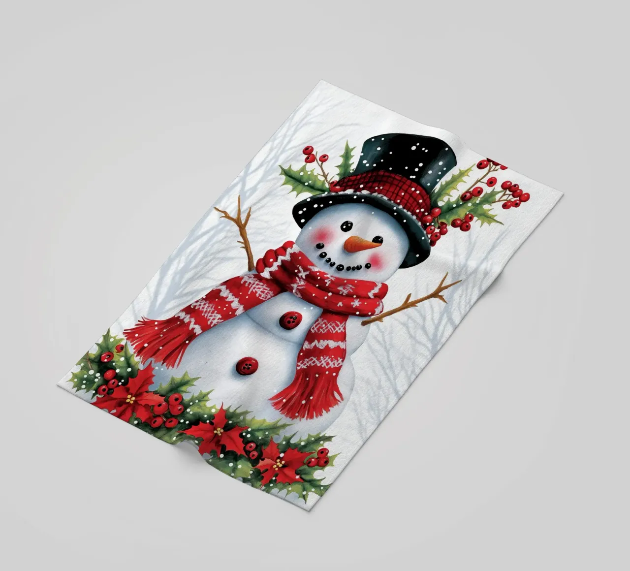 Christmas Snowman beach towel by Fleur de Lys