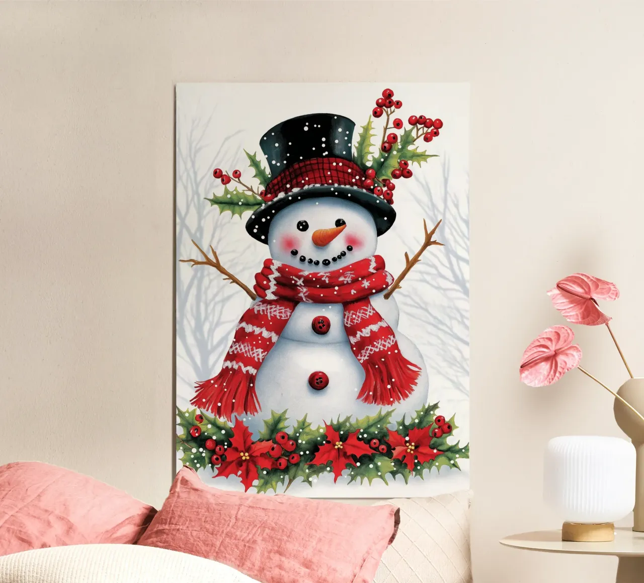 Christmas Snowman alu-dibond by Fleur de Lys