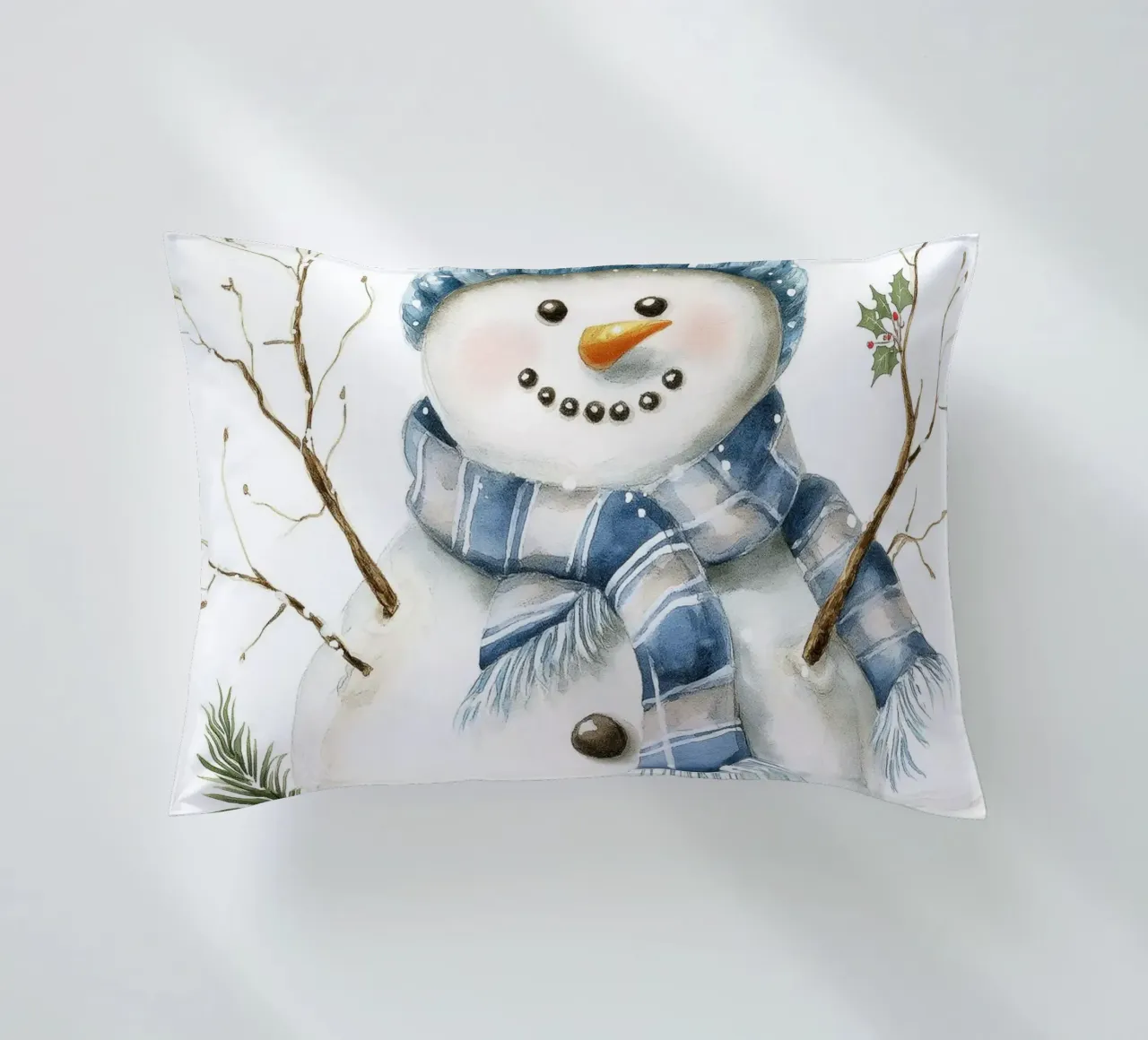 Pupazzo di neve di Natale cuscino da Fleur de Lys