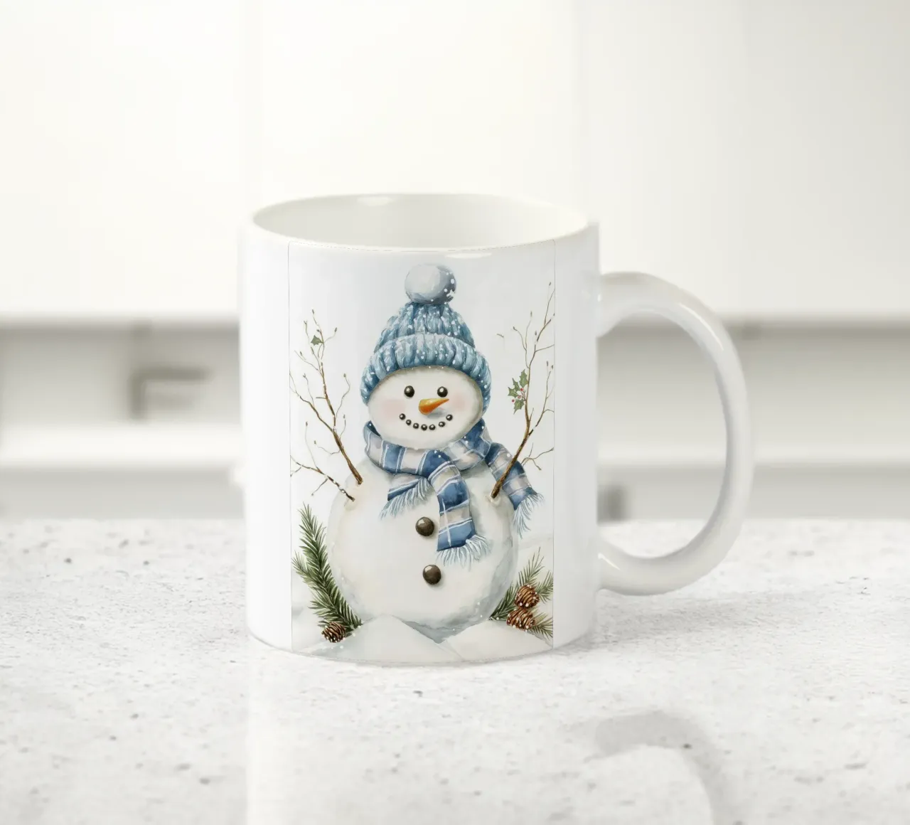Pupazzo di neve di Natale tazza in ceramica da Fleur de Lys