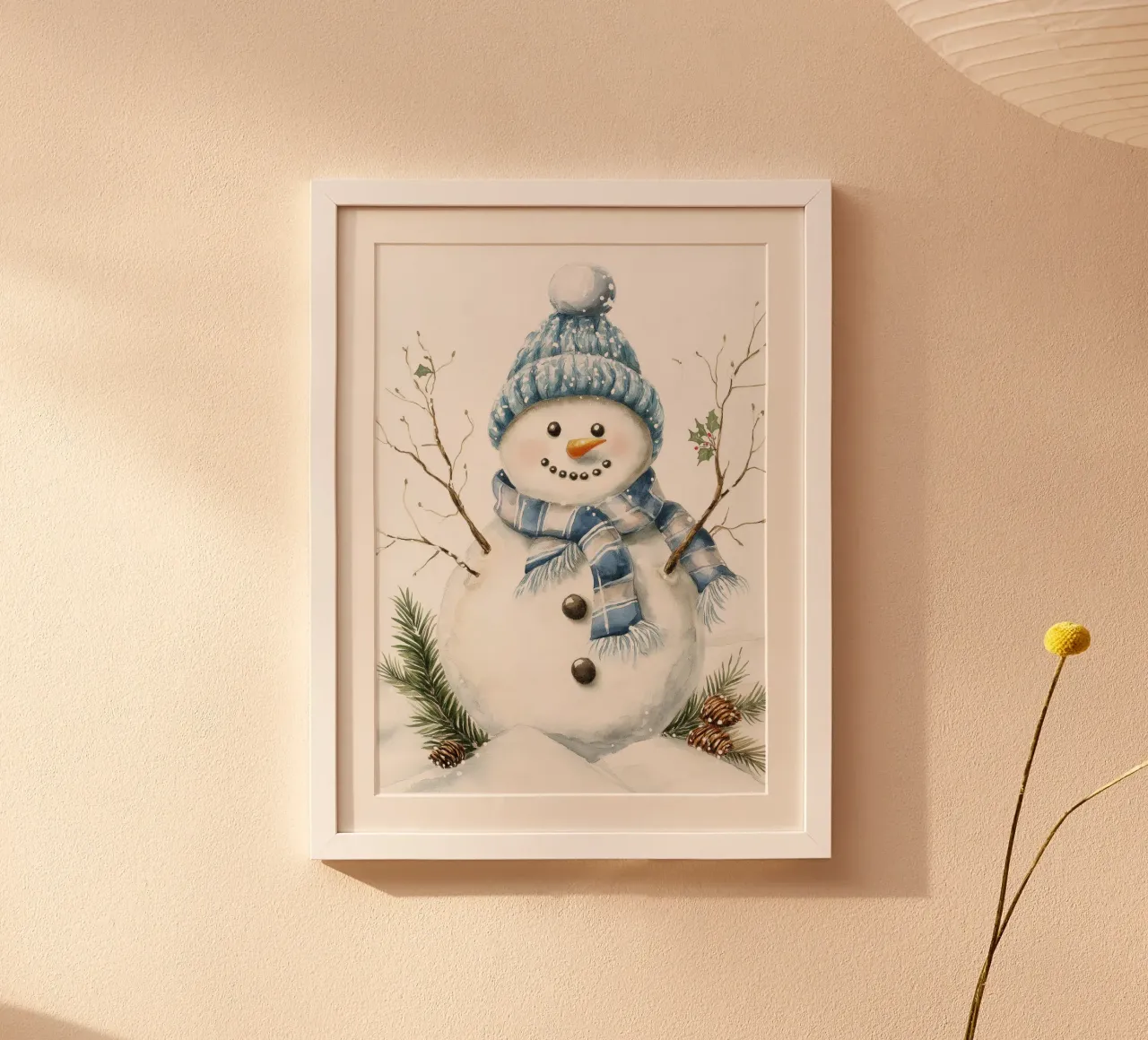 Pupazzo di neve di Natale poster con telaio in alluminio da Fleur de Lys
