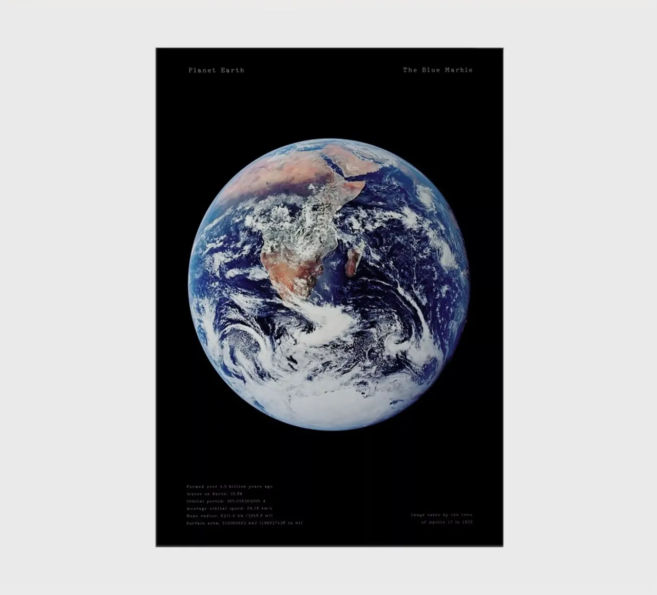 View of Earth from Apollo 17 diario da Vintage by JUNIQE