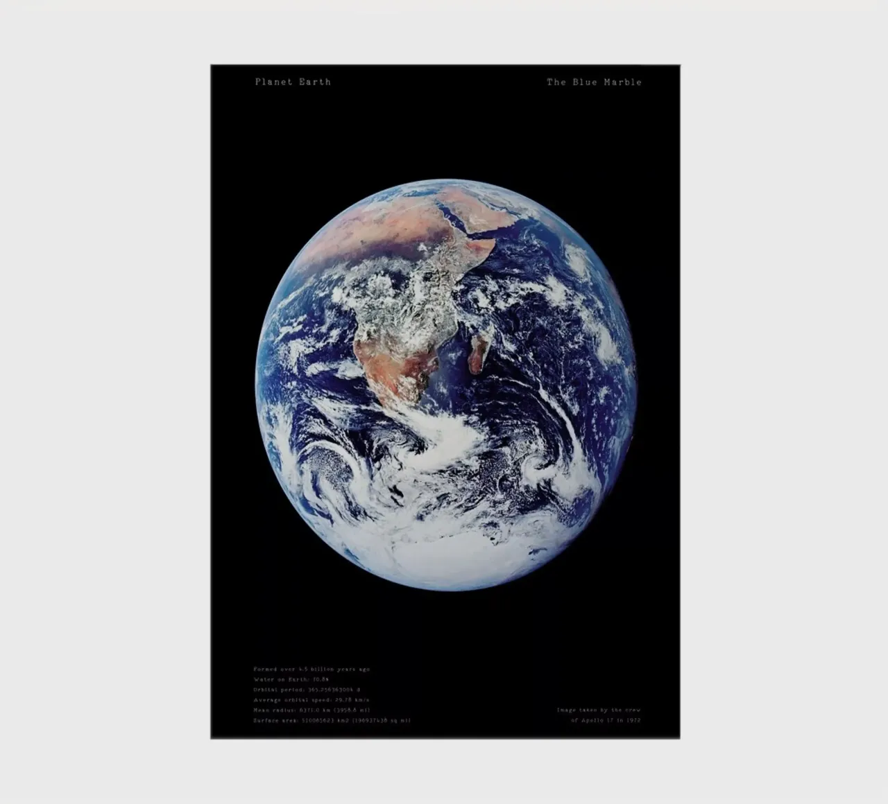 View of Earth from Apollo 17 notebook by Vintage by JUNIQE