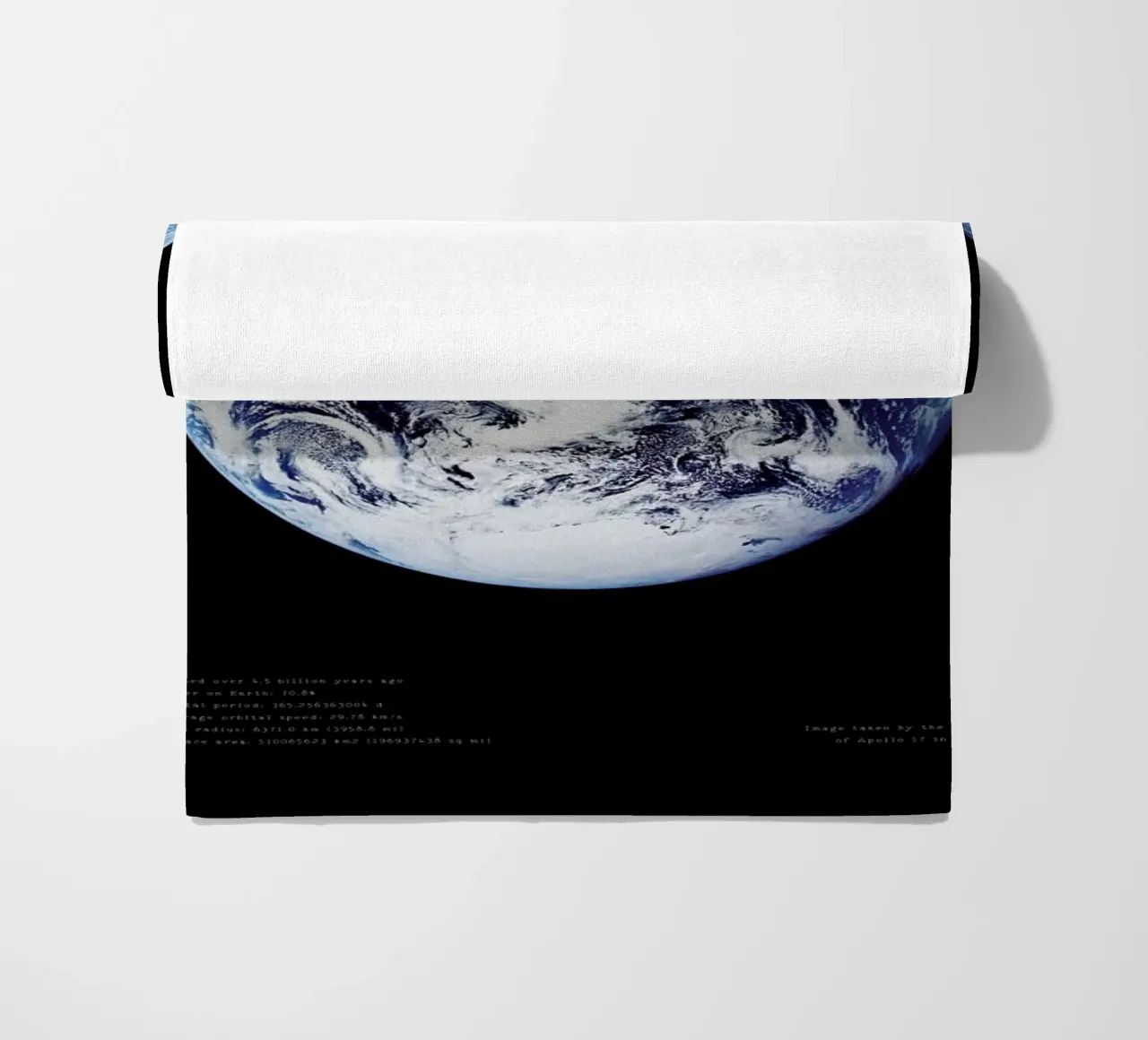 View of Earth from Apollo 17 beach towel by Vintage by JUNIQE