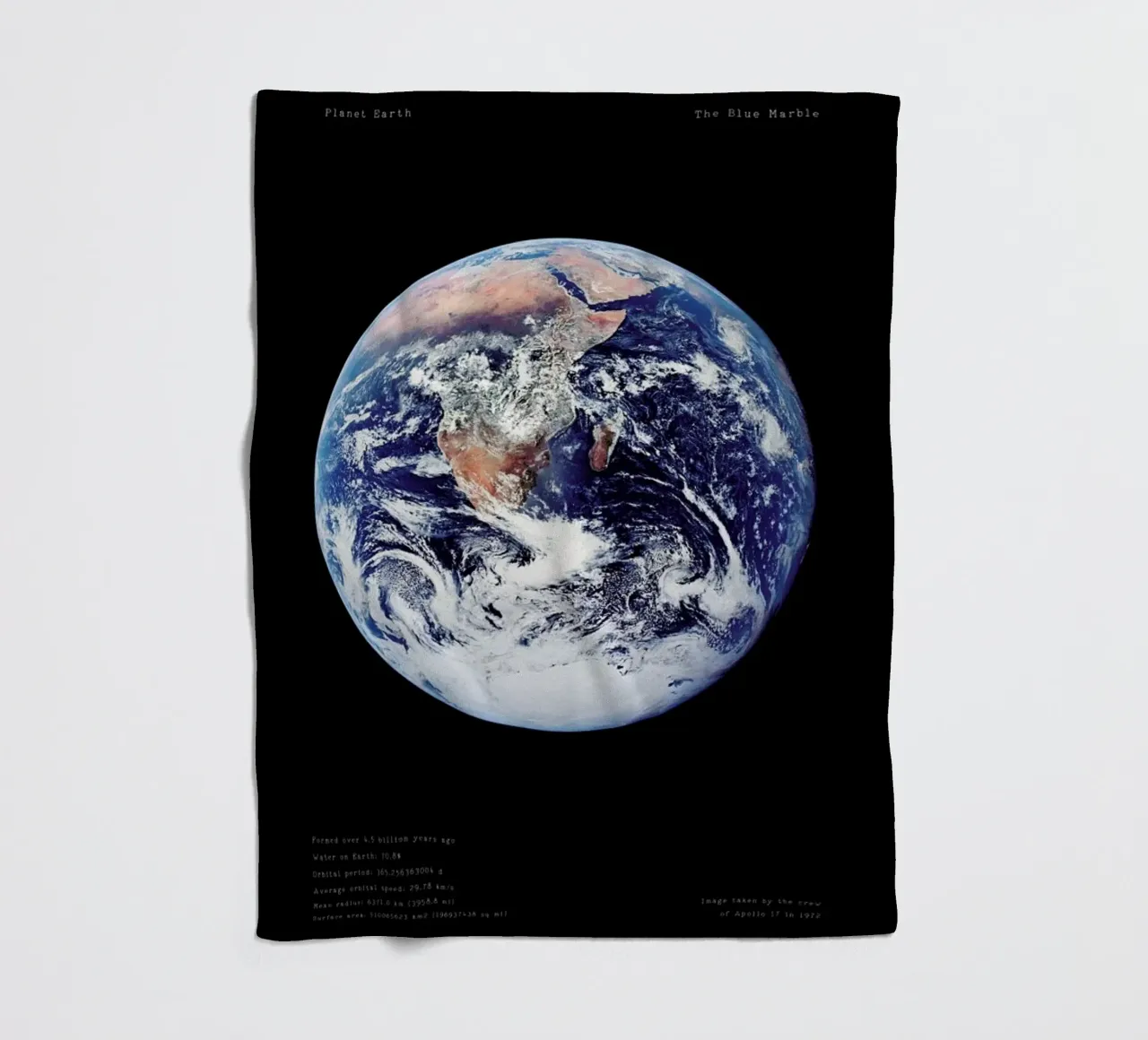 View of Earth from Apollo 17 coperta in pile da Vintage by JUNIQE