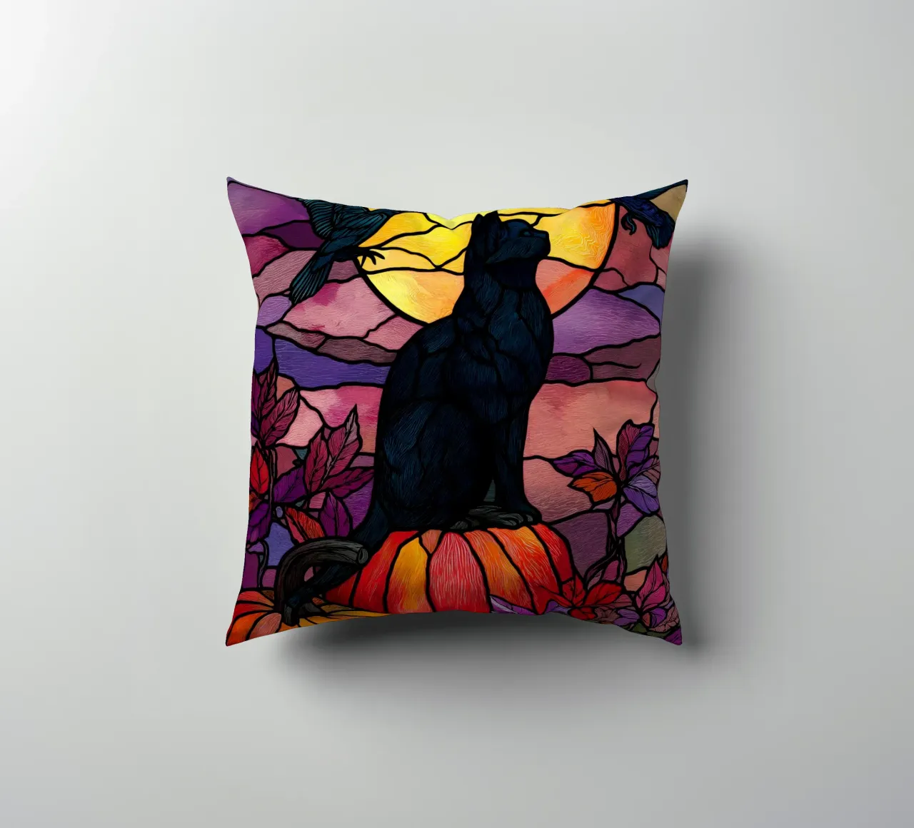 Gatto nero di Halloween cuscino da Fleur de Lys
