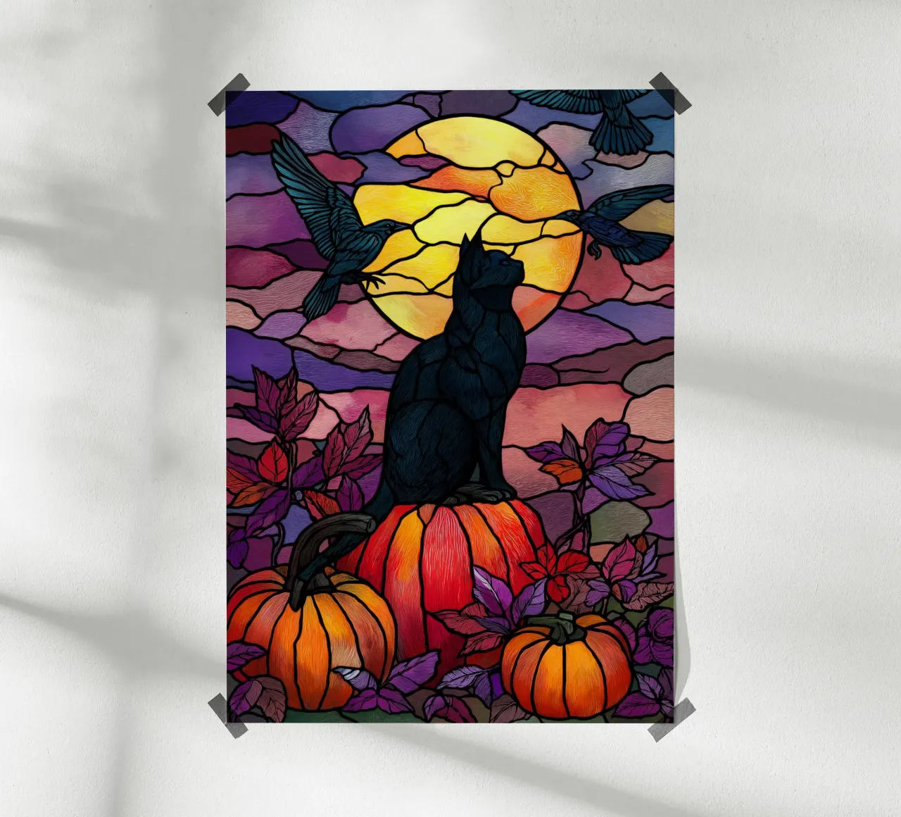 Gatto nero di Halloween poster da Fleur de Lys