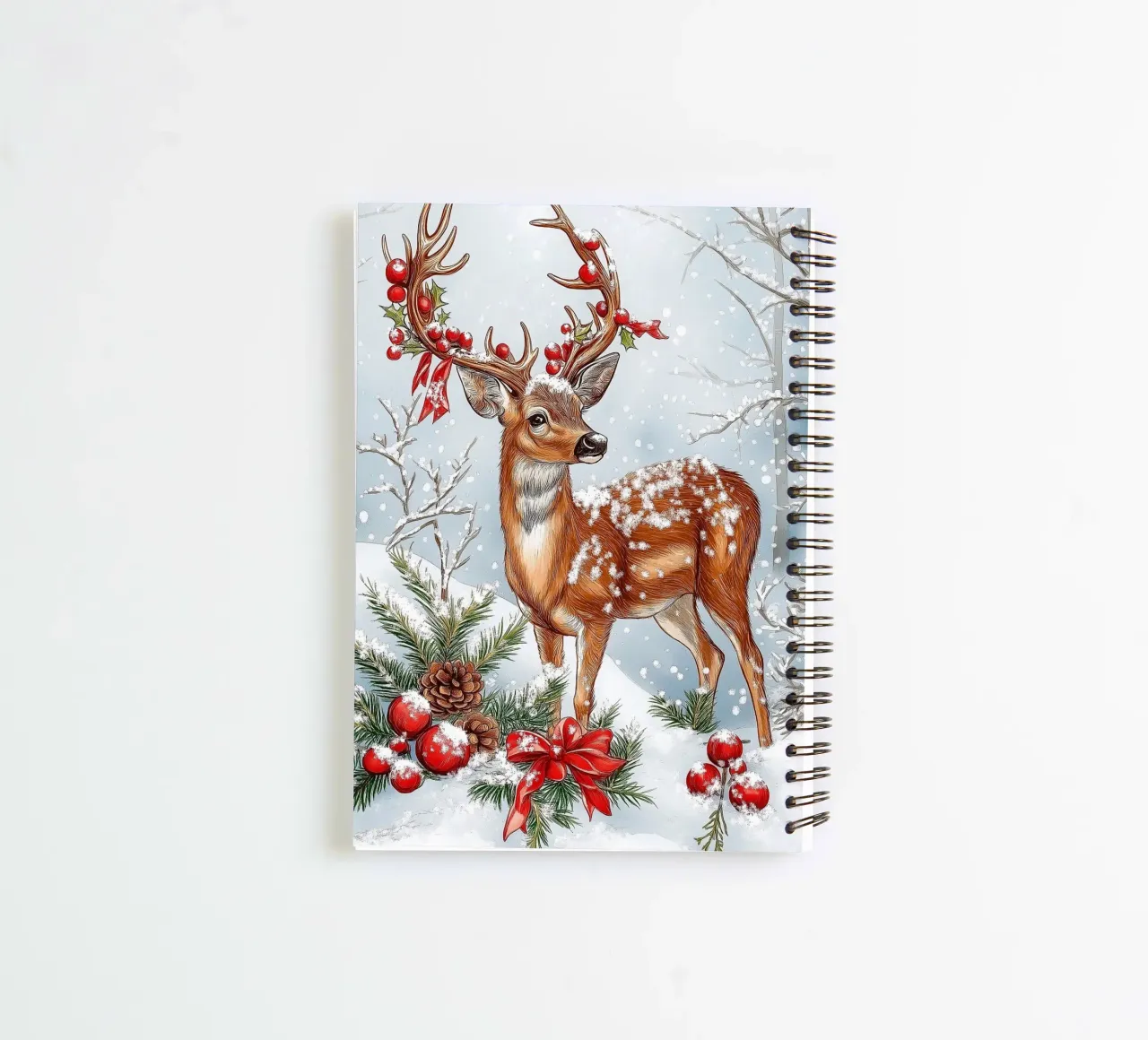 Christmas Deer spiral notebook by Fleur de Lys