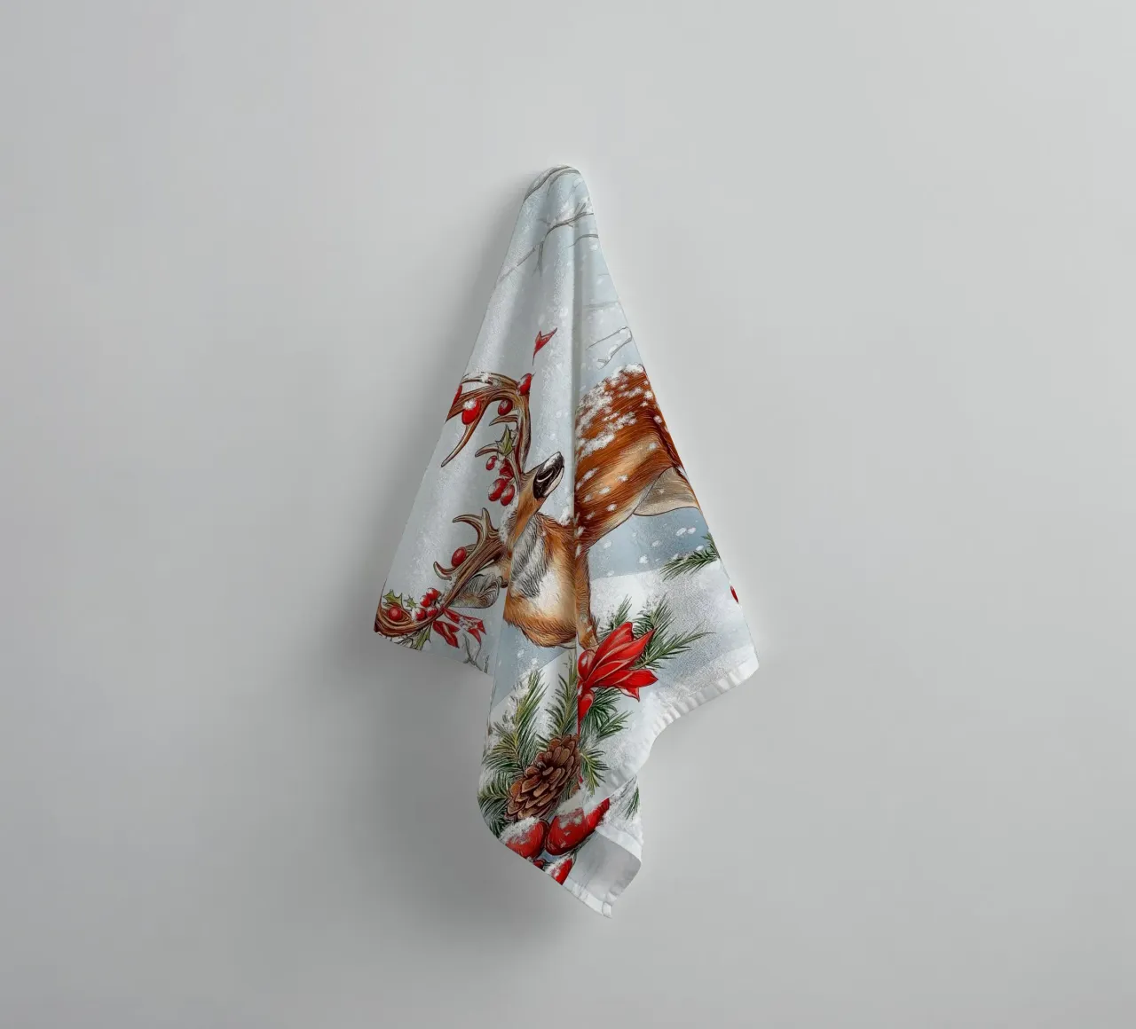 Christmas Deer towel by Fleur de Lys