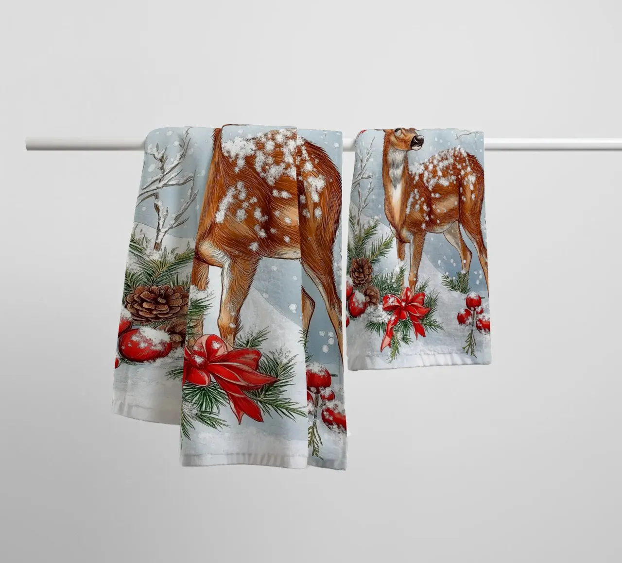 Christmas Deer towel by Fleur de Lys