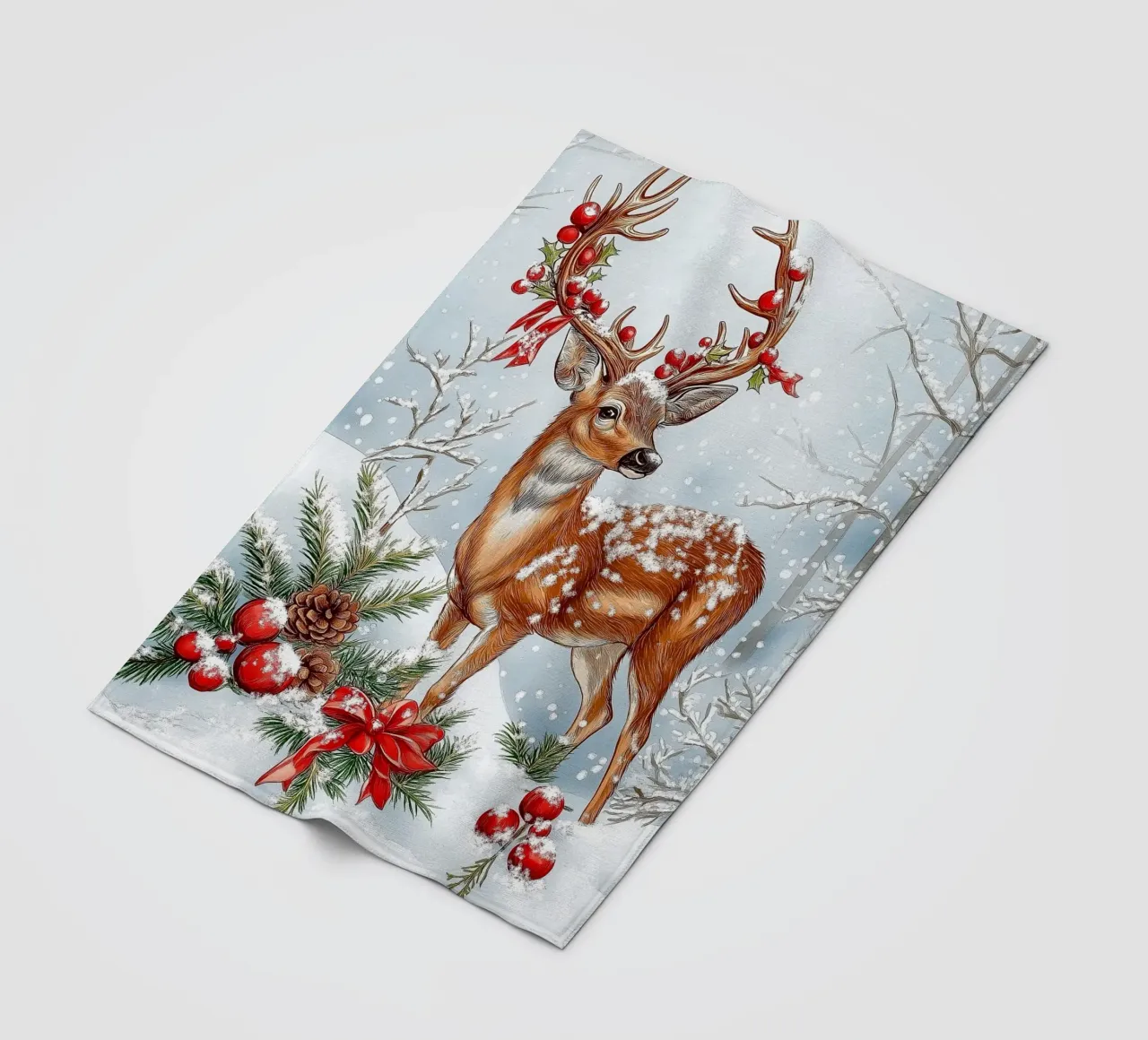 Cervo di Natale coperta in pile da Fleur de Lys