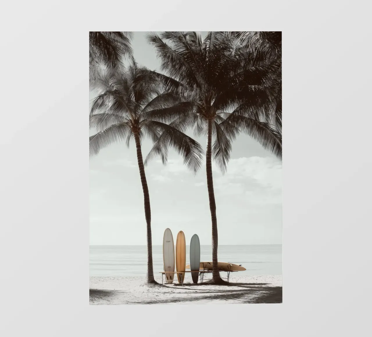 Palm Calm – Coastal Surfboard Wall Art pellicola backlit da Vela Luna