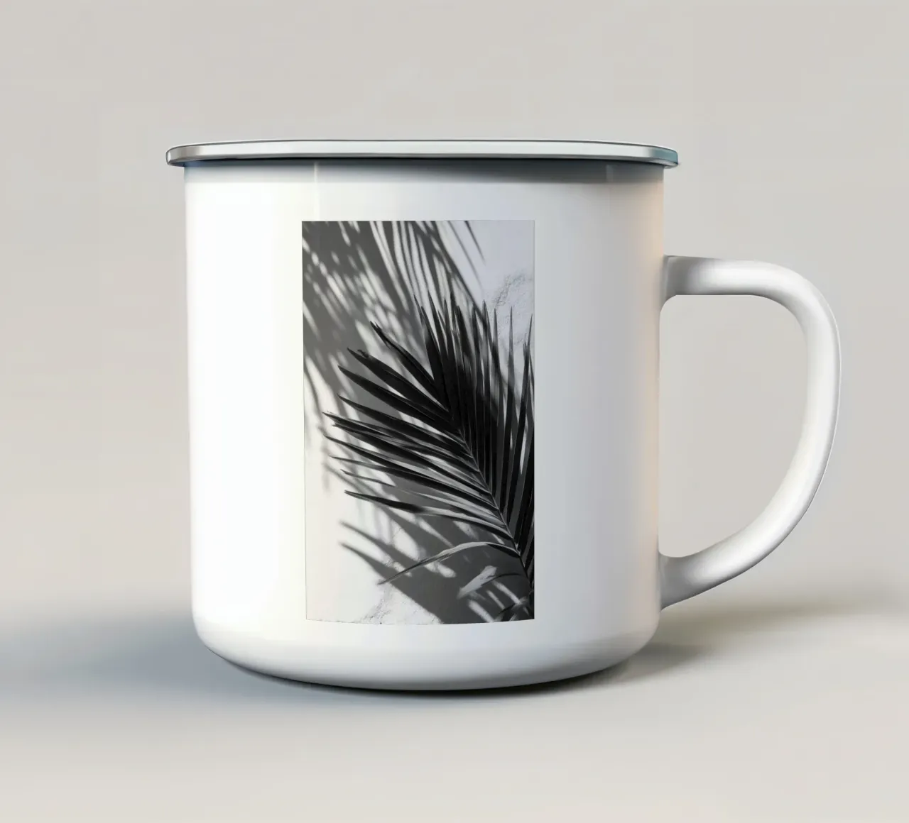 Soft Shadows – Monochrome Tropical Poster tazza in smalto da Vela Luna