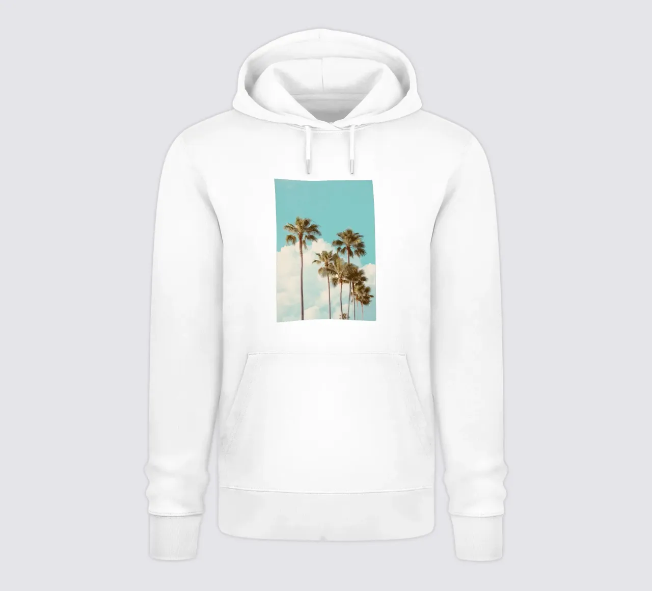 California Dream – Retro Palm Tree Print felpa con cappuccio da Vela Luna