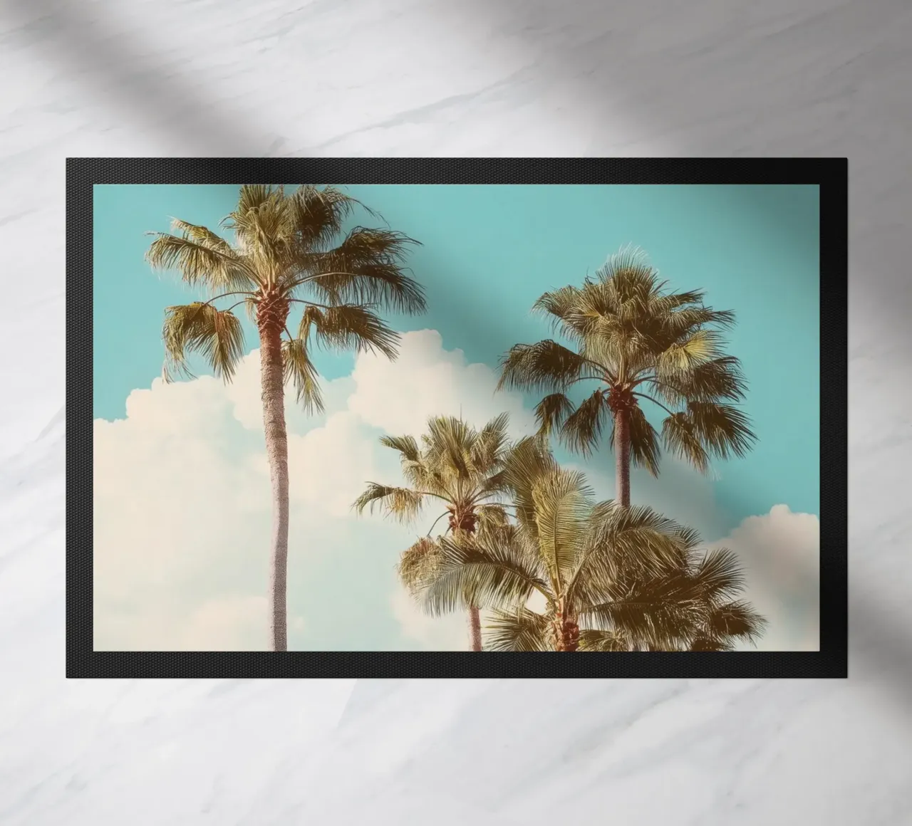 California Dream – Retro Palm Tree Print zerbino da Vela Luna