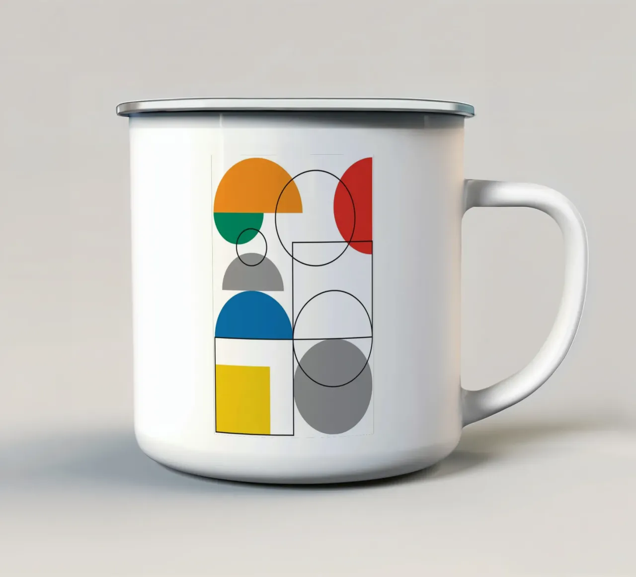 Equilibrio geometrico bauhaus calma tazza in smalto da Family Bauhaus Art