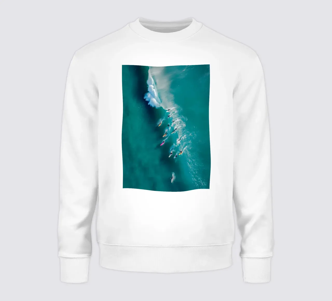 Chasing the Break – Aerial Surf Photography Print felpa da Vela Luna
