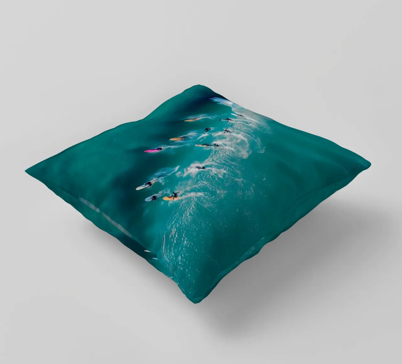 Chasing the Break – Aerial Surf Photography Print cuscino da Vela Luna
