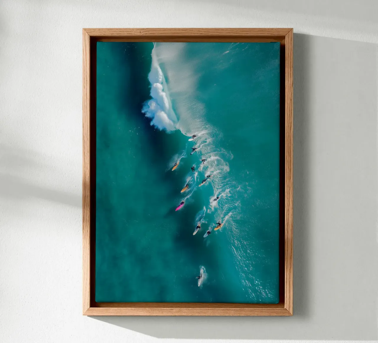Chasing the Break – Aerial Surf Photography Print canvas by Vela Luna