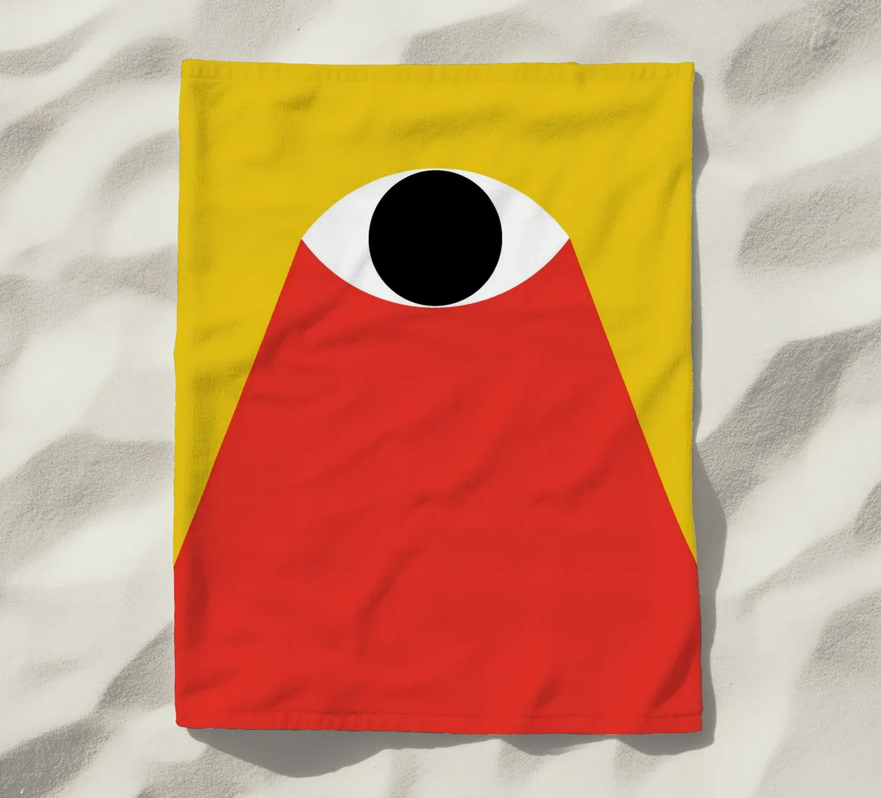 Eye light in the dark beach towel by Family Bauhaus Art