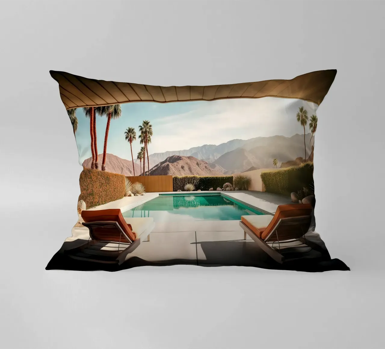 Palm Spring Private Pool I cuscino da robertmotoiart