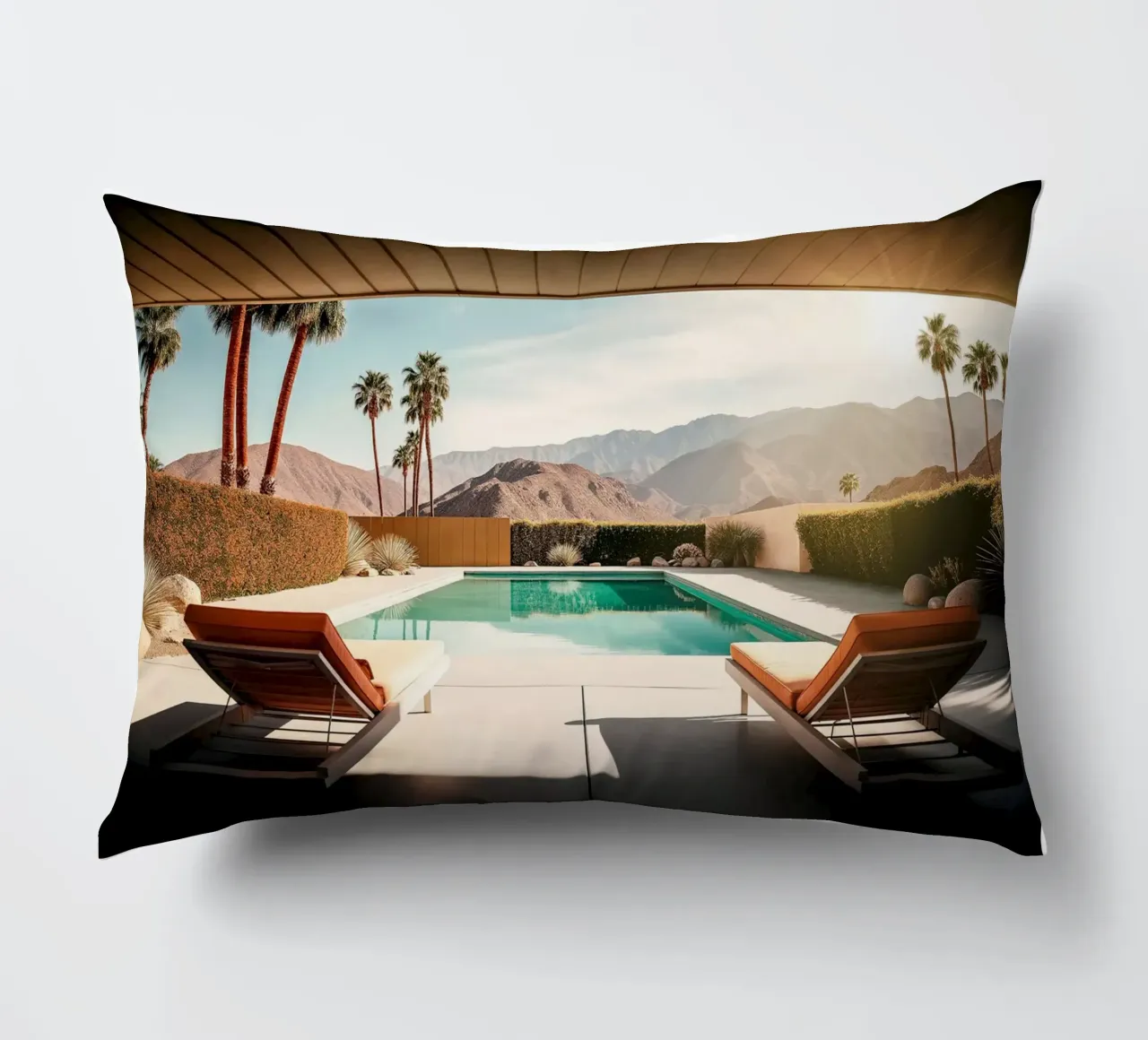 Palm Spring Private Pool I cuscino da robertmotoiart